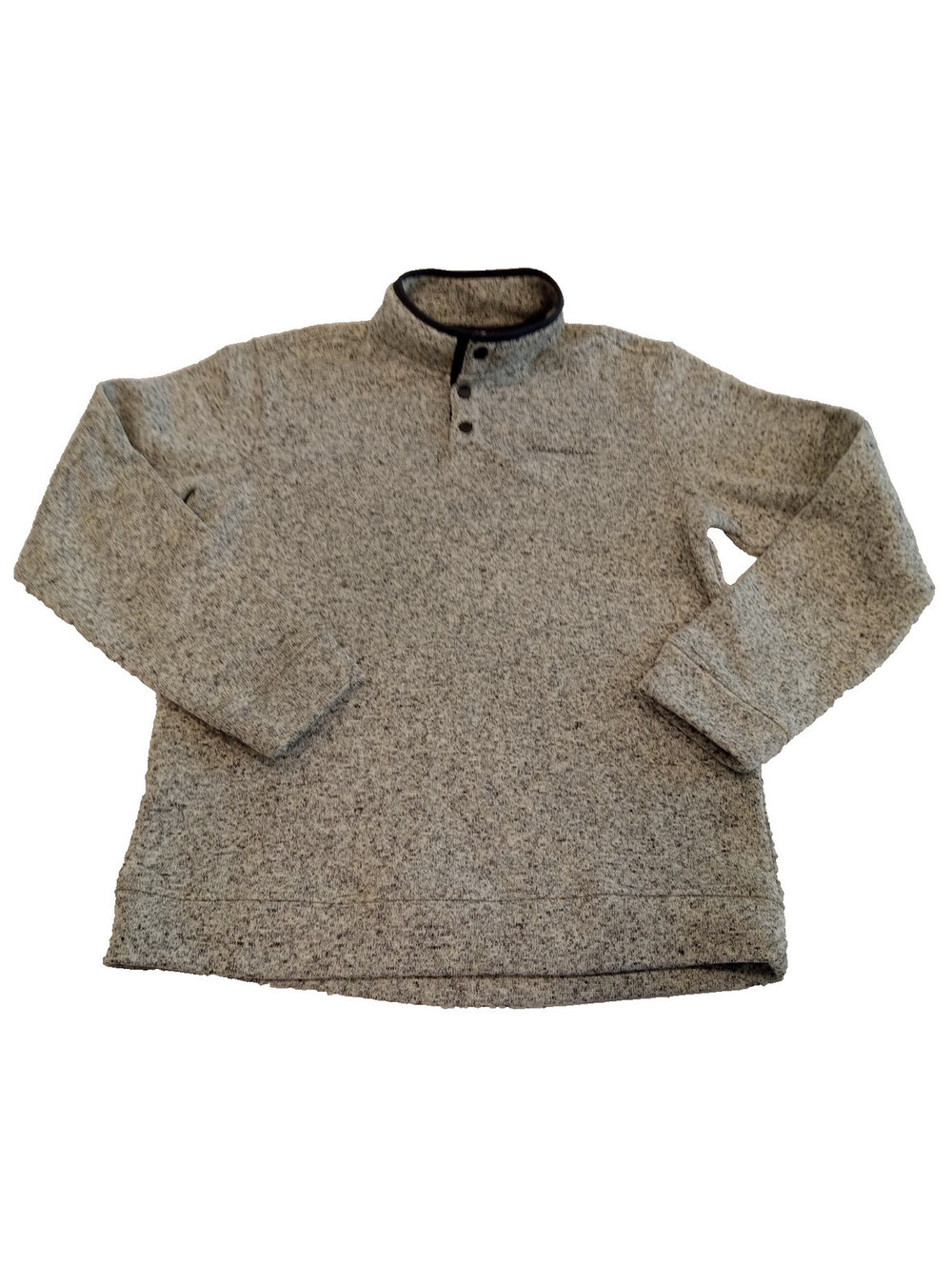 Eddie Bauer Radiator Fleece Mens Medium Gray Contrast 1/4 Snap Pullover M